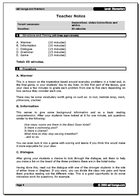 image of example reading comprehension lesson plan