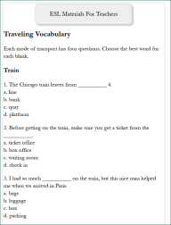 printable ESL worksheets